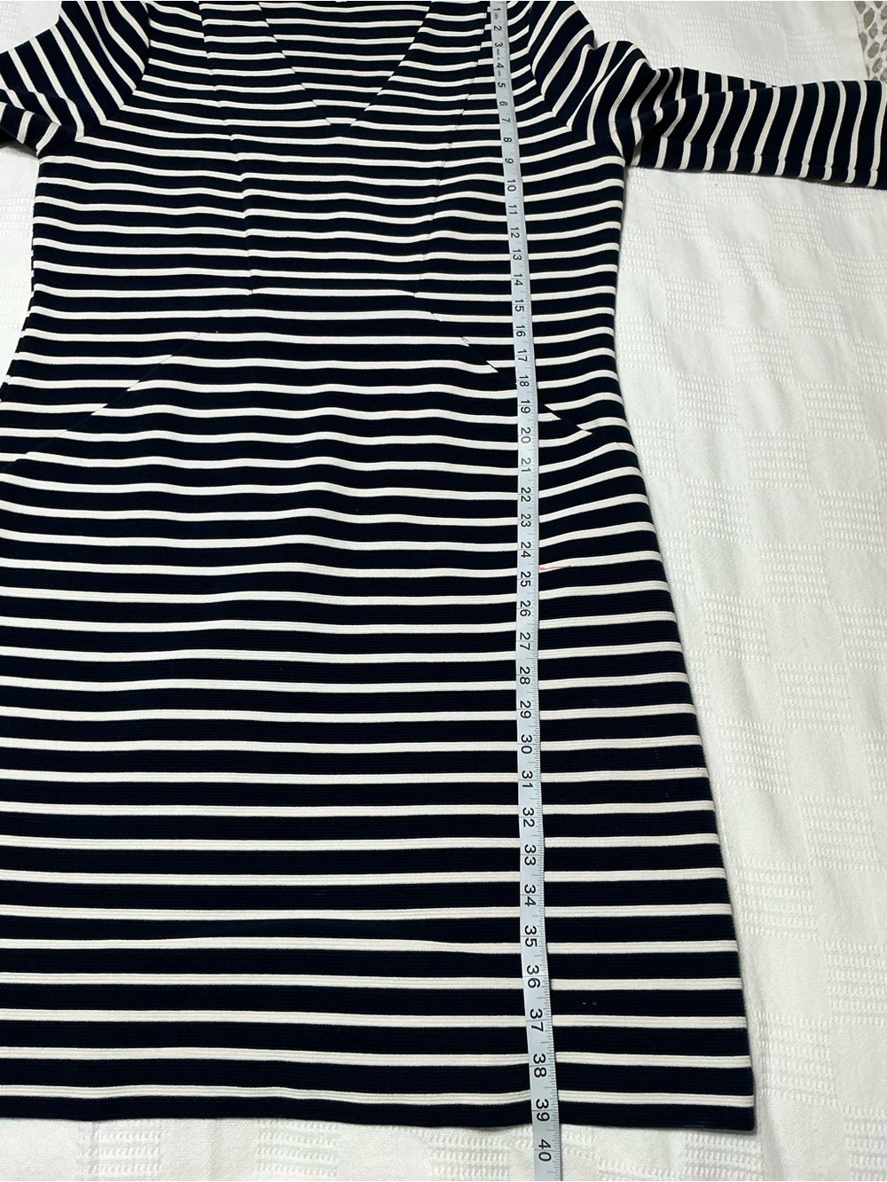 EUC Boden Bronte Ottoman Navy White Stripe Knit Midi Dress Pockets US 12R - Picture 11 of 15